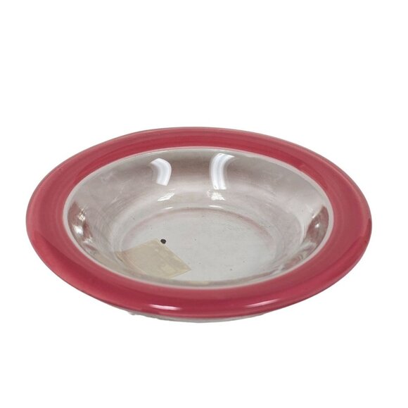 Fifth Avenue Crystal Ltd. Red Rim Clear Votive Candle Holder Tealight Home Decor - Picture 1 of 8